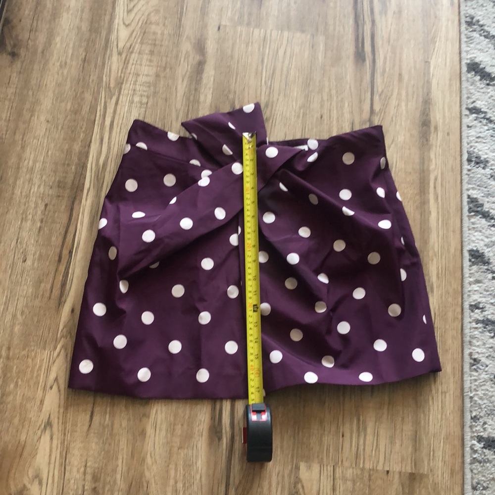 NEW!!! Zara Dark Burgundy Polka Dot Skirt - Picture 3 of 6